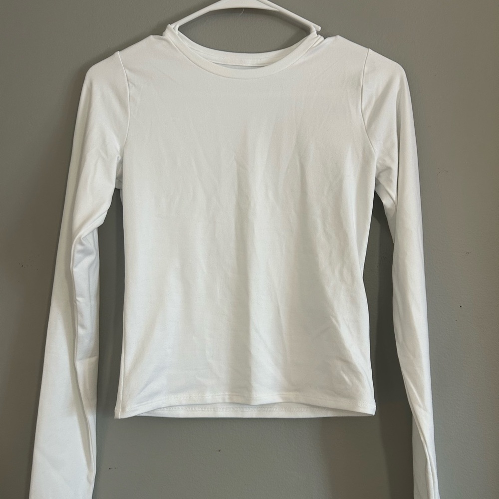 Hollister Long-Sleeve White Crewneck Top